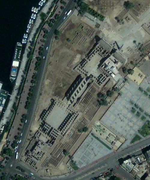 El templo de Luxor en los mapas de Turismo Google